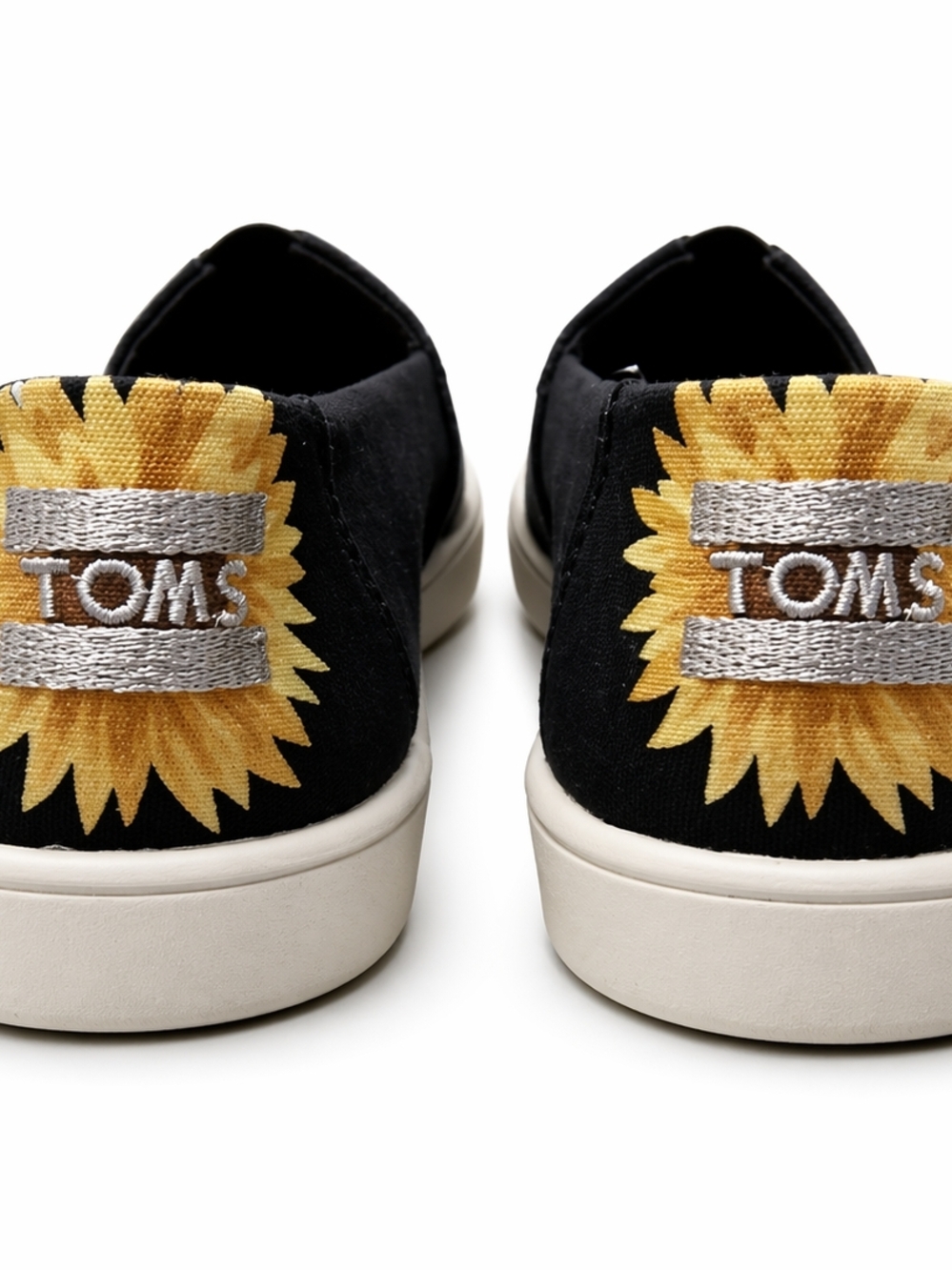 TOMS Sunshine On Sunflower Slip-On Sneakers NWT 6W Wide Black Floral Comfort - Picture 4 of 11